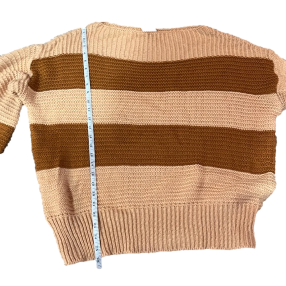Blue B New Striped Sweater in Salmon/Rust Color Combo - Picture 9 of 9